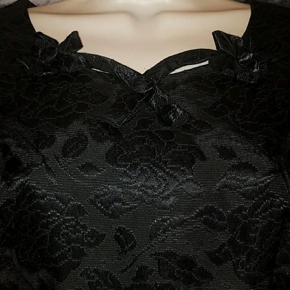 Sir Rob Authentic 1950's Black Brocade Roses Dress - Picture 6 of 8